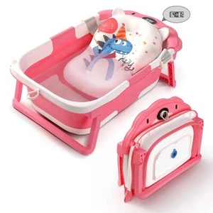 Baby Bathtub,Collapsible Baby Bath Tub with Thermometer & Soft Floating - Picture 1 of 6
