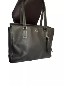 Kate Spade große Schultertasche aus genarbtem Leder - schwarz mit Quaste - Bild 1 von 17