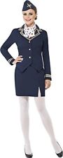 Smiffys Adult Womens Airways Attendant Costume Jacket Skirt Scarf and Hat I