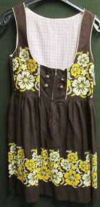 Damen Trachten Kleid Dirndl braun/gelb Gr. 42 - Picture 1 of 2
