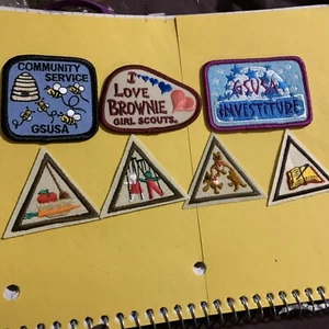 Girl Scouts GSUSA brownie service award uniform patches lot - Picture 1 of 5