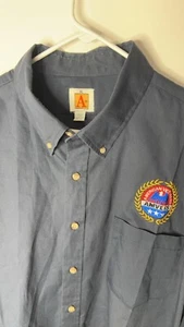 Camisa American Veterans AMVETS Cuello Azul Manga Larga XL Botón SOLO UNA EBAY - Imagen 1 de 5