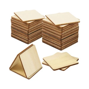Trucioli di Legno Artigianato e Cucito LegnoNon Finito Legno Quadrati Artigianato - Foto 1 di 9