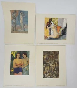 Lot 4 French Prints Fernand Hazan Degas After The Bath Picasso Harlequin Gauguin - Picture 1 of 9