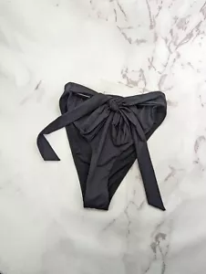 Good American Swim Bottom Women 2 Medium Black High Rise 10 Ways To Wear Tie - Picture 1 of 10