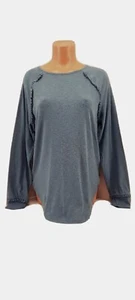 LC Lauren Conrad schieferblauer Langarm Pullover Oberteil mit Rüschenakzent.  Klein - Bild 1 von 12