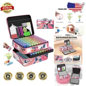 Effortlessly Portable 240 Slot Diamond Painting Organizer with Toolset, Pink - Picture 1 of 9