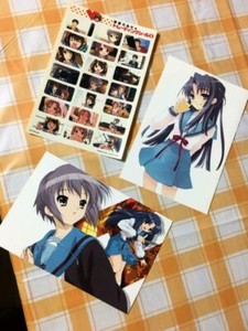 The Melancholy of Haruhi Suzumiya Photo post card bromide & sticker set rare