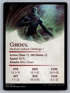 Tarjeta de Arte Magic the Gathering D&d 018/81 Ghoul Dungeons and Dragons Magic the Gathering AFR - Imagen 1 de 2