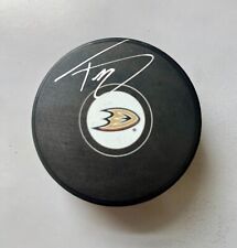 Trevor Zegras (Anaheim Ducks) signed NHL Logo puck-Fanatics