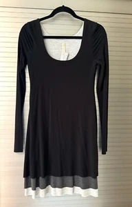 Bailey 44 Long Sleeve Scoop Neck Short Layered Hem Knit Dress Size S NWT - Picture 1 of 5