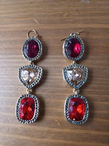 St. John Dangle Earrings With Beautiful Swarovski Crystals - Picture 1 of 6