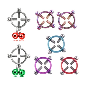 2 pcs Round Non-Piercing Nipple Ring Shield Body Piercing Jewelry Piercing Fake - Picture 1 of 23