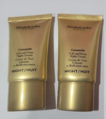 2-PACOTES DE CREME NOTURNO ELIZABETH ARDEN CERAMIDE Lift and Firm, 0,5 oz cada tubo novo sem caixa - Imagem 1 de 4