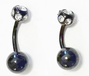 Schöne schwarz eloxierte Chirurgenstahl 14g MULTI EDELSTEINE VCH Langhantel. - Bild 1 von 3