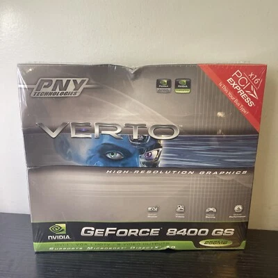 NEW- PNY Verto Nvidia GeForce 8400GS 512MB DDR2, PCI Graphics Card VCG84512SPPB - Image 1 of 4
