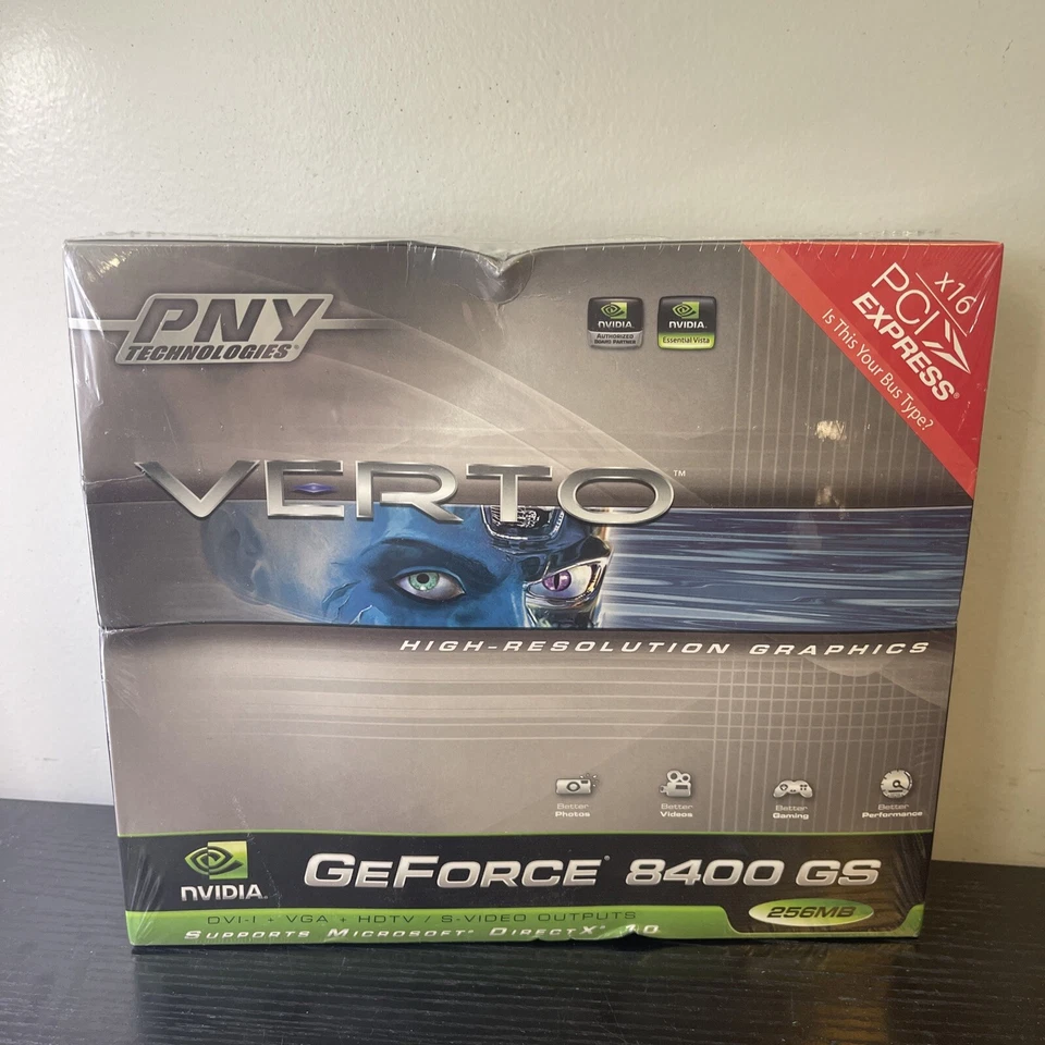 NEW- PNY Verto Nvidia GeForce 8400GS 512MB DDR2, PCI Graphics Card VCG84512SPPB - Image 1 of 4