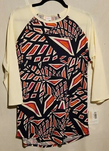 NWT LLR Randy XL Extra large Cream/Pink/Blue/Orange/Yellow Geometric - Picture 1 of 6