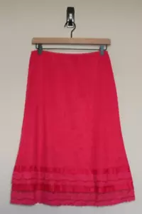 Vintage Seamprufe Half Slip Nylon Lace Red Size Large 12 14 A Line 60s 70s - Picture 1 of 4