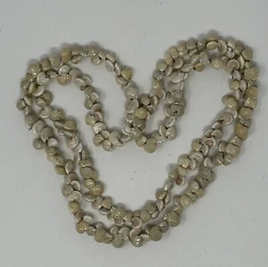 Vtg Natural Cowrie Seashell Necklace Aloha Sea Shell Beach Hawaiian Lei Boho 18” - Picture 1 of 4