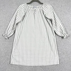 Petite Plume Nightgown Girls 10 Delphine Ginghman Check Print Prairie Peasant - Picture 1 of 13