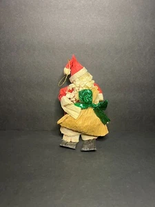 Vintage Crinkle Paper Santa Claus Christmas Holiday Hanging Figure Ornament 5" - Picture 1 of 4