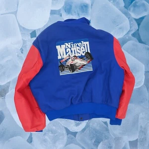 Vintage Ford Forumla 1 Jacket Mens Large Blue 1990s Nigel Mansell - Picture 1 of 10