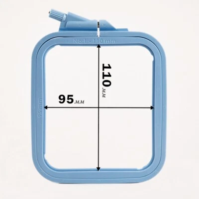 Hoops-Frame Square (Plastic) 110*95mm Nurge (Blue). Hand Embroidery Frames Hoop - Image 1 of 2