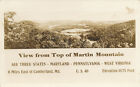 Cumberland MD * Top of Martin MT. View RPPC  Rt. 40  ca. 1940