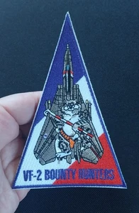 VF-2 BOUNTY HUNTERS F-14 Tomcat Triangle Embroiderd Iron ON Military Navy Patch - Picture 1 of 5