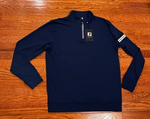 New FootJoy Performance 1/4 Zip Golf Midlayer Shirt Mens Small Blue Tour Logo - Picture 1 of 9