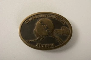 Cold Weather Contractors (R4A/JSF6) Alaska Belt Buckle CWC Anacortes Brass - Picture 1 of 6