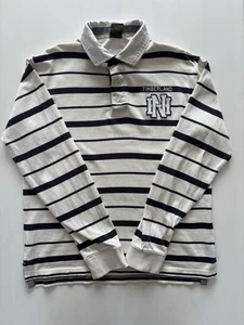 Timberland Earthkeepers Rugby Shirt Men’s Medium Cotton Striped Hooped White - Picture 1 of 11