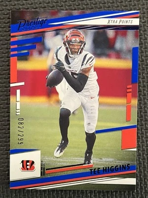 Tee Higgins 2022 Prestige Football Xtra Points Blue Foil Parallel Bengals /299 - Image 1 of 3
