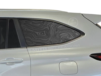 Fits 2020-2025 Toyota Highlander Topographic Pattern Window Decal Pre Cut Topo Foto 1 de 4