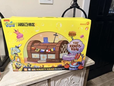 SpongeBob Krusty Krab Restaurant Area-X Building Blocks Dollhouse Set Toys Gift - Image 1 of 4