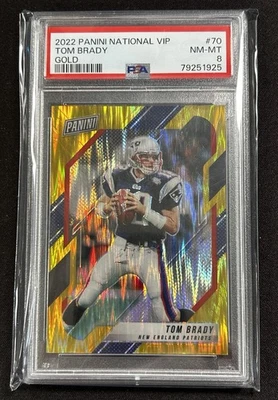 Tom Brady 2022 Panini National VIP Gold Prizm #/10 PSA 8 #70 Estuche Hit SSP Foto 1 de 4