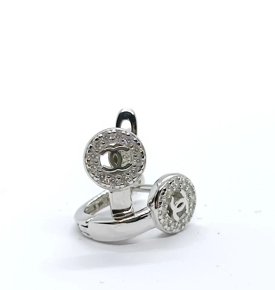 Orecchini donna argento 925 oro bianco modello  zirconi bianchi - Immagine 1 di 4