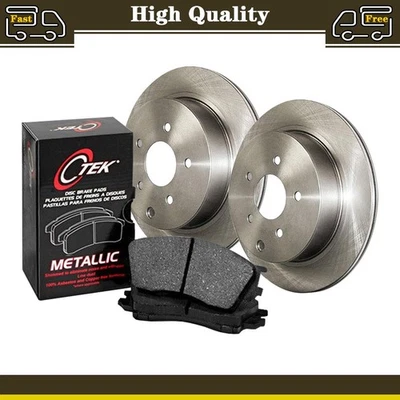 Rear Brake Pads Set & Disc Rotors Fits Mitsubishi Fuso FE 3.9L - Image 1 of 4