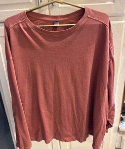 Old Navy Oberteil T-Shirt 4X Damen Langarm Root Beer Farbe - kostenloser Versand - Bild 1 von 6