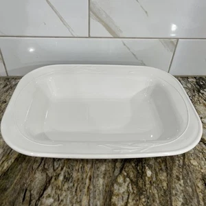 Vintage Corning White Flora Roaster 13 x 9 3/4"  x 2 1/8" L - 13 Retired 1995-98 - Picture 1 of 24