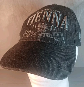 Vienna Austria 1137 Cap Hat Black Adjustable Embroidered - Picture 1 of 8