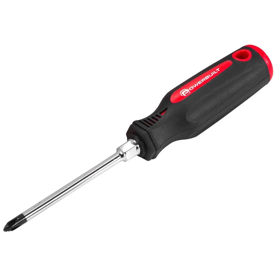 Powerbuilt #2 x 4 Inch Phillips Screwdriver with Double Injection Handle- 646164 - Image 1 of 3