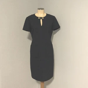 TORY BURCH ~ NAVY BLUE Short Sleeve DRESS w/Pockets Sz 6 - Picture 1 of 5