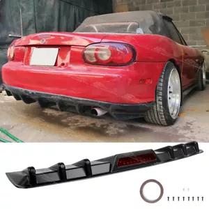 For Mazda Miata MX-5 NA NB Gloss Rear Bumper Diffuser Spoiler Lip Splitter Fins - Picture 1 of 9