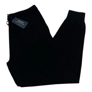 NUOVO Polo Ralph Lauren pantaloni da jogging in cashmere lavabili neri da uomo taglia small $398 - Foto 1 di 16