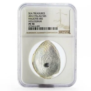 Palau 5 dollars Shell With Black Pearls Ocean PF70 NGC silver coin 2012 - Picture 1 of 2