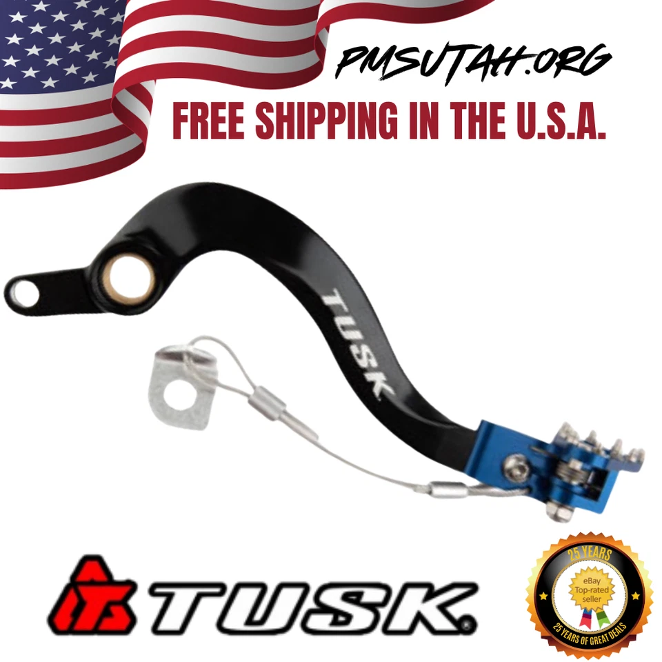 Pedal de freno Tusk 2012-2023 Yamaha WR450F WR 450F palanca de pie de aluminio negro azul Foto 1 de 4