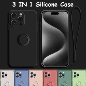 ShockProof Silicone Magnetic Ring Case For iPhone 16 15 13 14 Pro Max 12 Cover - Picture 1 of 24