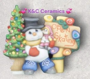 Christmas Snowman Ice Skater Ready to Paint Unpainted You Paint Ceramic Bisque  - Picture 1 of 1